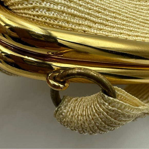 Bienen-Davis VTG 50s Kiss Lock Fine Cord Handbag - Picture 5 of 11